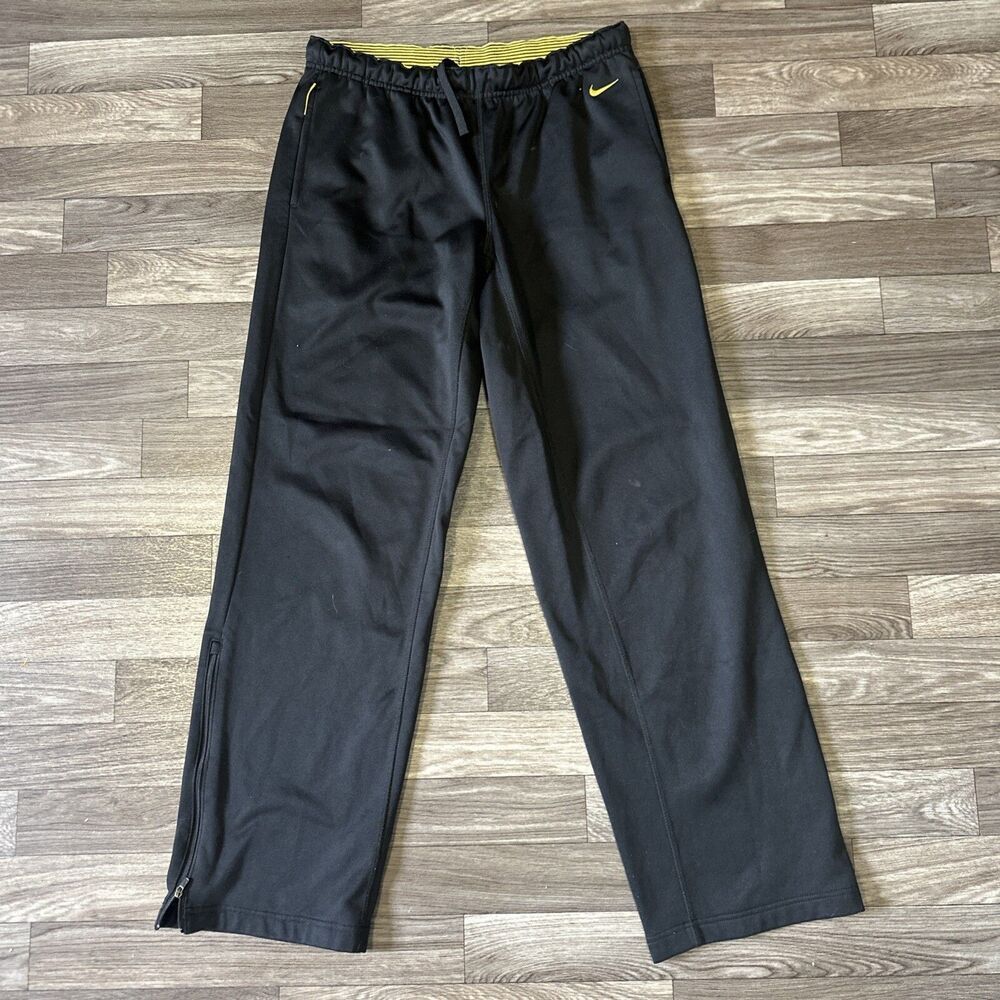 Vintage Nike Livestrong Athletic Pants Men’s Medium Black Yellow Swoosh Y2K